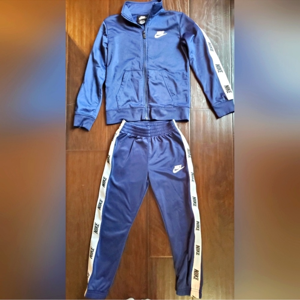 Nike Kids Navy Tracksuit with Logo Stripes